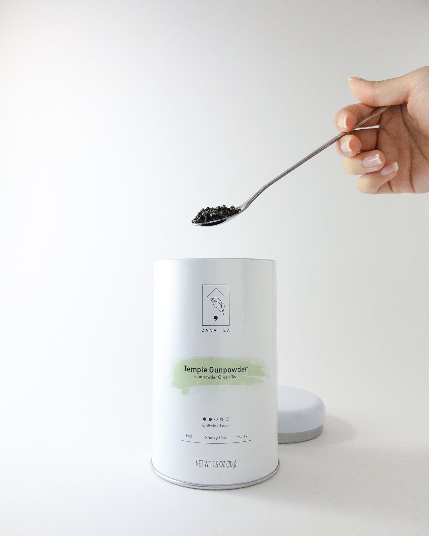 Temple Gunpowder Gunpowder Green Tea Tin Can Spoonful of Tea